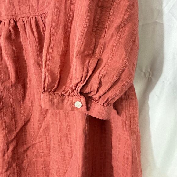 Banana Republic  Voile Puff-Sleeve Peplum Mini Shift Dress Dust Cedar – Size M - Picture 5 of 7